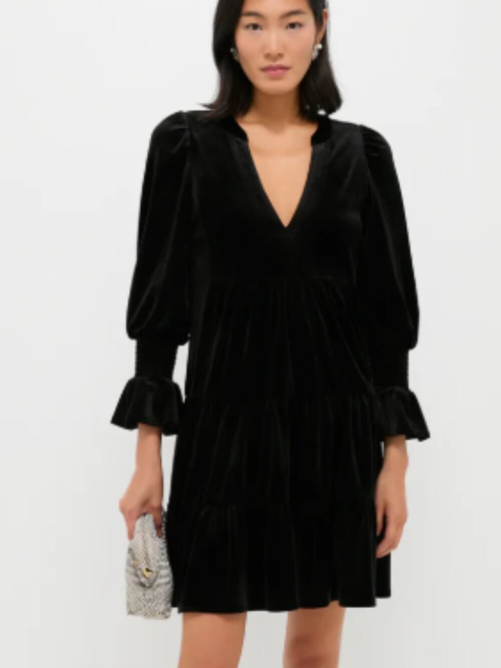 Tuckernuck Pomander Place Velvet Kenzo Dress Black Tiered Size 18 (XXXL) Witchy
